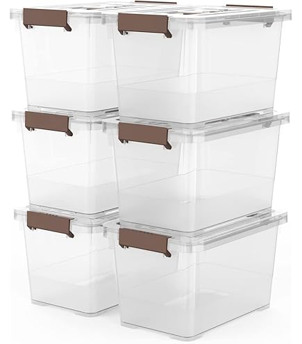 Amazon.com - YYXB 4 Pack-Plastic Storage Bins with Lids and Handle